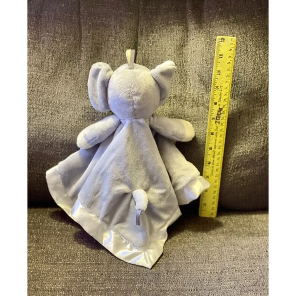 Carter's Grey Elephant‎ Lovey Security Blanket Bird Satin Trim Plush Baby Toy